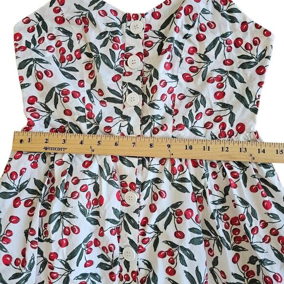 Code X mode womens Sz S white red all over cherries print midi dress - Picture 5 of 8